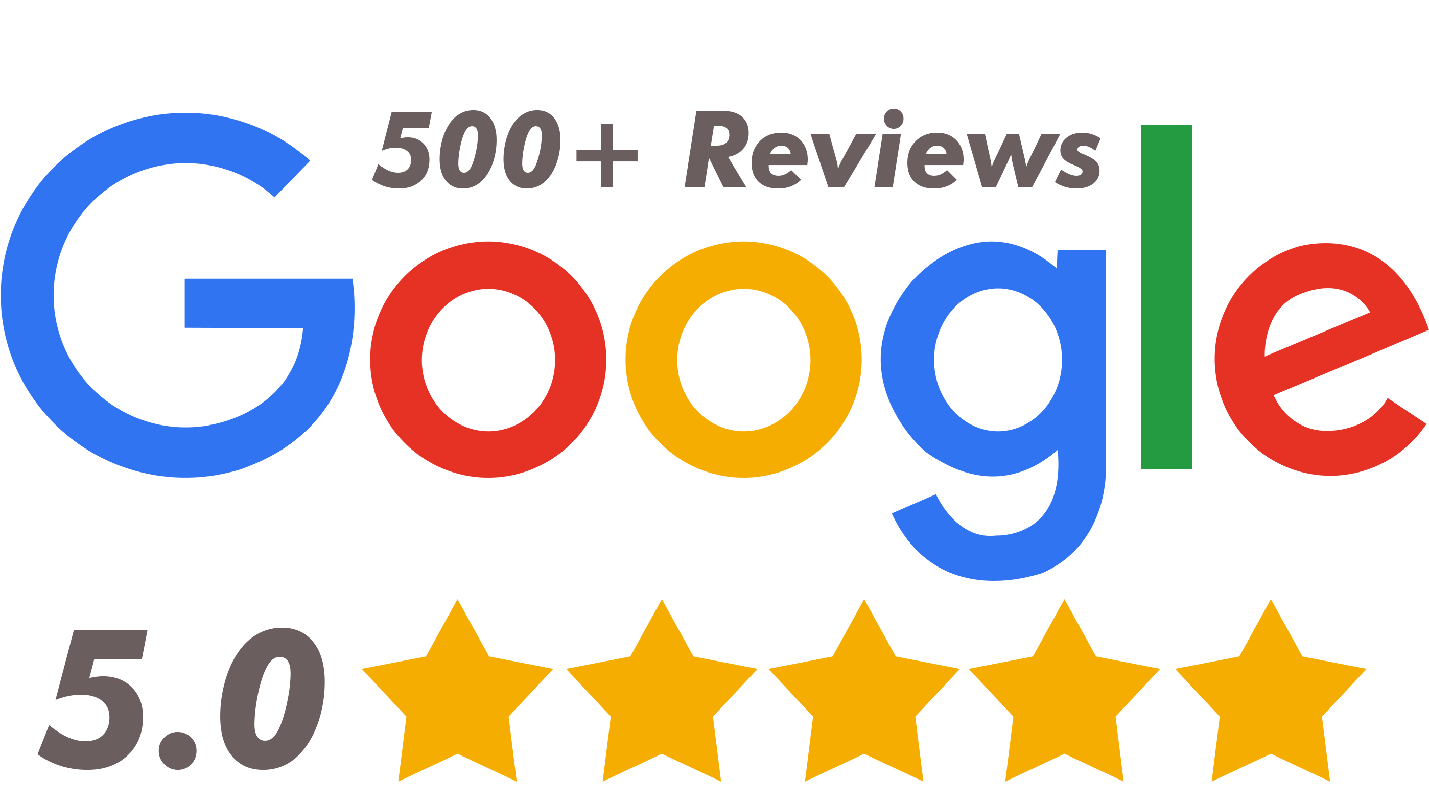 500+ google reviews badge