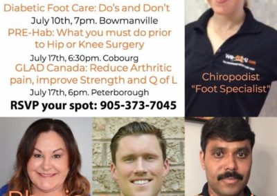 poster showing four staff members and presentation content