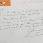 physiotherapy patient hand written note to thank physiotherapist for her work